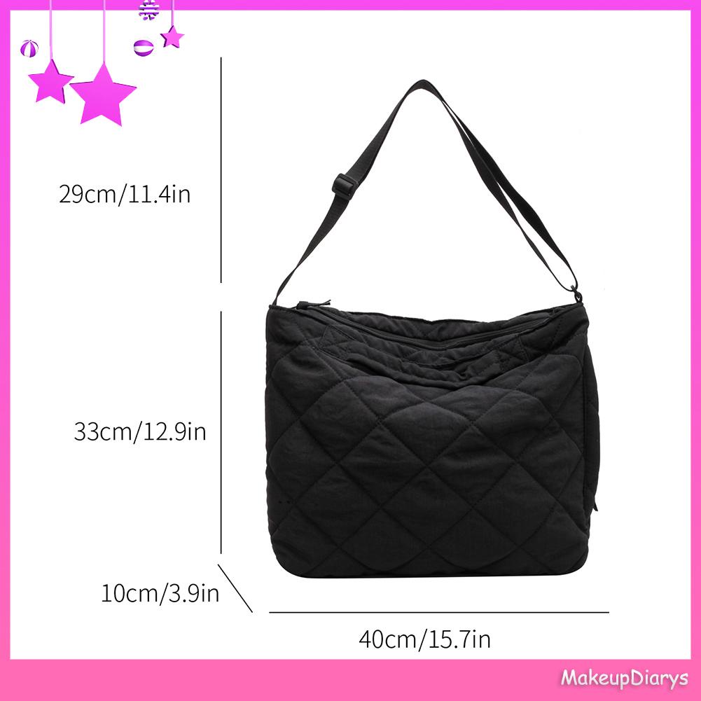 ★ Đồ Trang Điểm Trang Điểm ★ Túi Đeo Chéo Vai Sức Chứa Lớn Bằng cotton Họa Tiết Hình Thoi Phong Cách vintage Dành Cho Nữ