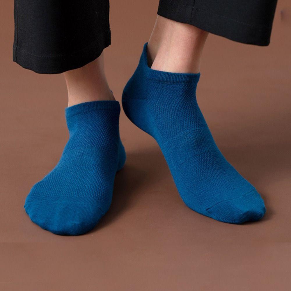 Vớ Thể Thao cotton Lưới Cổ Thấp Thấm Hút Mồ Hôi Thoáng Khí Màu Trơn