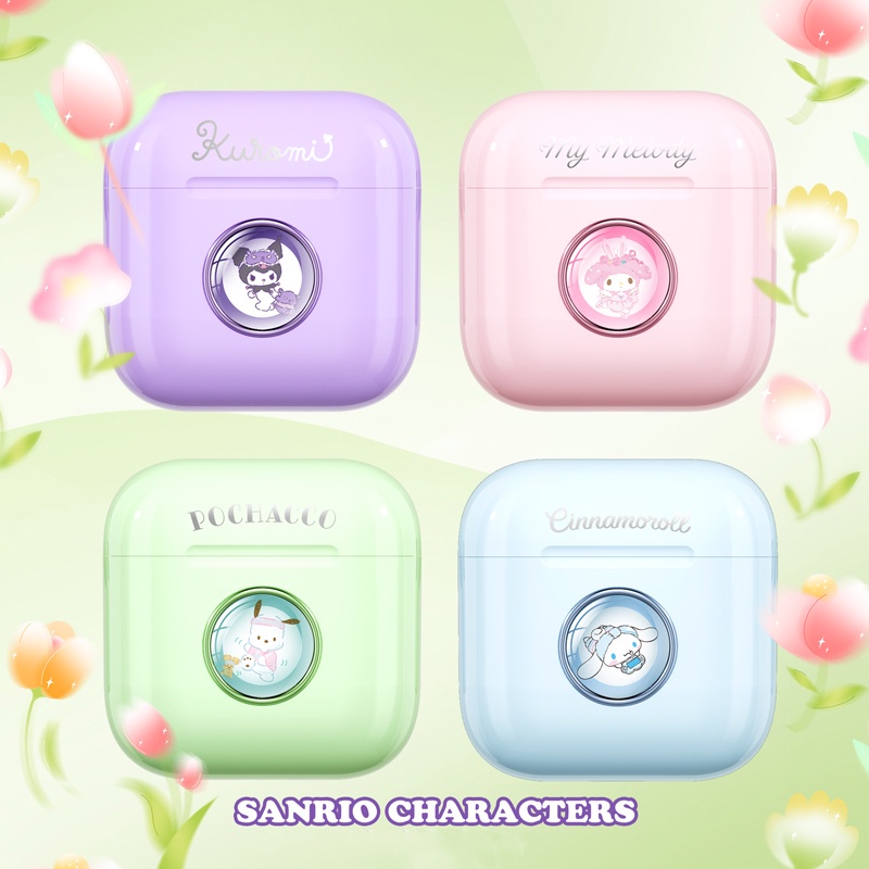 Sanrio Tai Nghe Chụp Tai bluetooth Không Dây Họa Tiết Hoạt Hình my melody kuromi cinnamoroll pochacco Dễ Thương Kèm mic