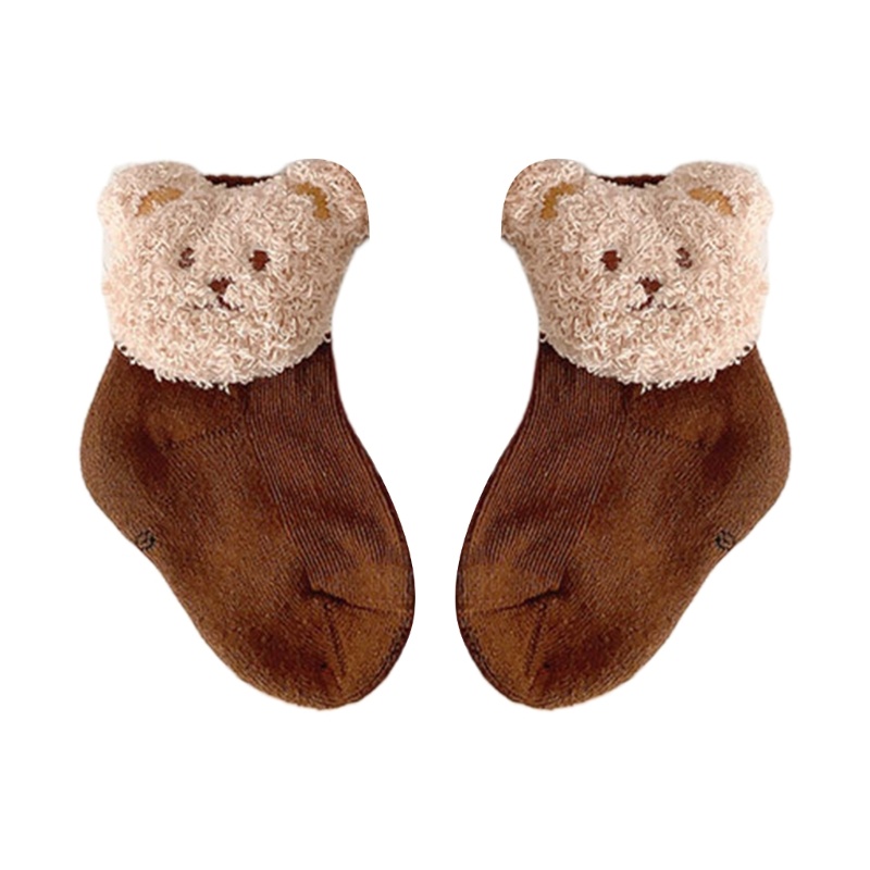Inn Vớ Giữ Ấm Chống Trượt Dáng Rộng In Hình Gấu Hoạt Hình Dễ Thương Thời Trang Thu Đông Cho Bé 0-4 Tuổi