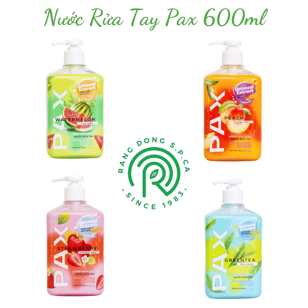 Nước Rửa Tay Pax 600ml Xà Phòng Rửa Tay Tạo Bọt Rửa Sạch Khuẩn 99,9% Dưỡng Ẩm Bảo Vệ Da Tay.
