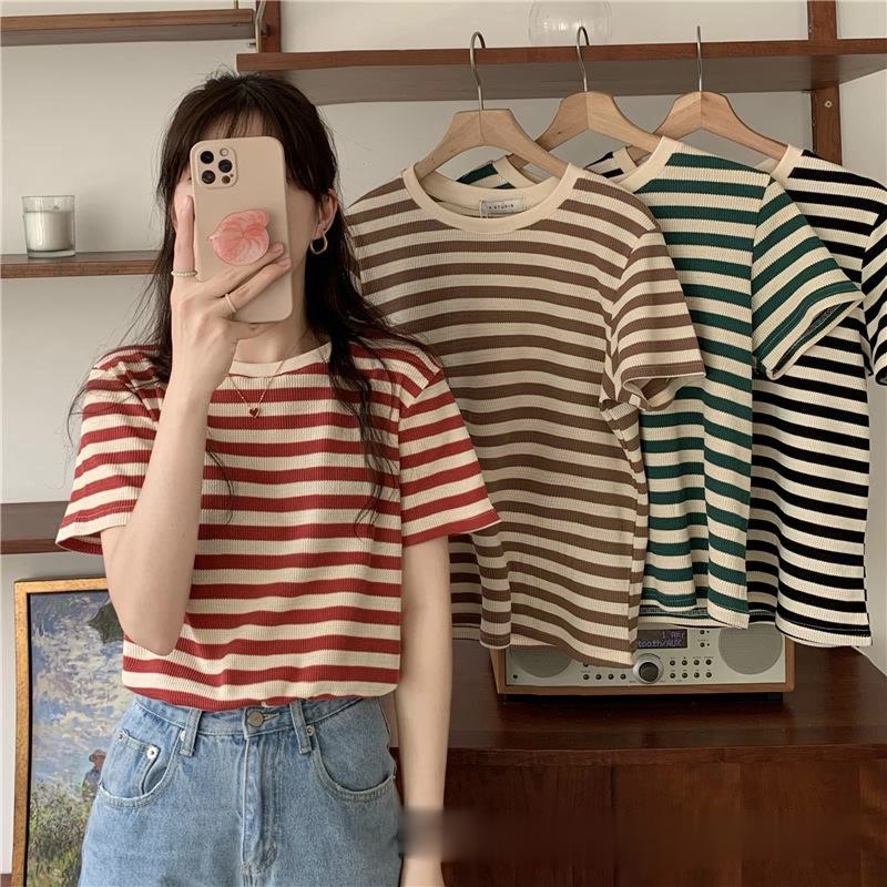 Áo phông sọc xanh trắng - Phong cách Librairie Alala Fashion