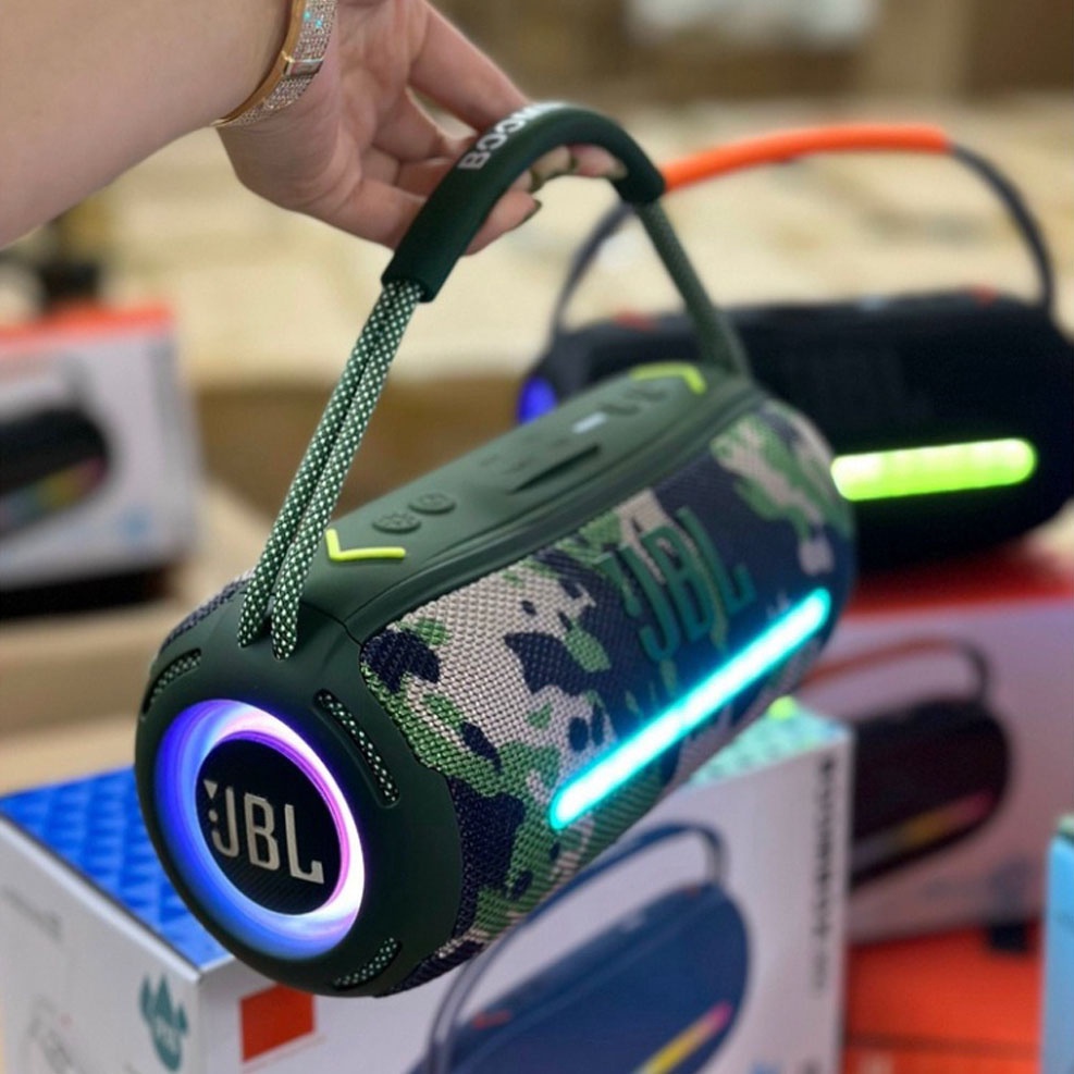 Loa bluetooth BoomBox360 phiên bản mới 2023, loa không dây độ đèn led cùng âm thanh bass căng công suất 20w pin trâu