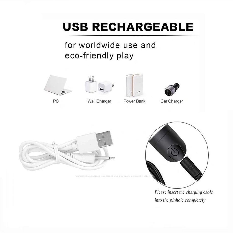 Dây sạc máy massage USB 10 tốc độ, dành cho các loại máy massage mặt mắt body toàn thân đầu nhọn