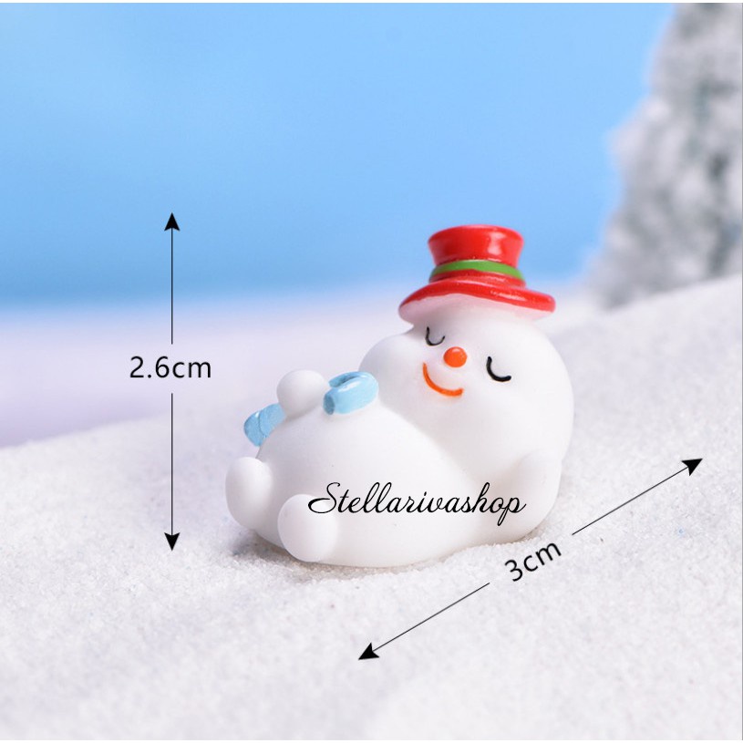 Mô hình ông già noel, người tuyết dễ thương trang trí bàn học giáng sinh, terrarium noel