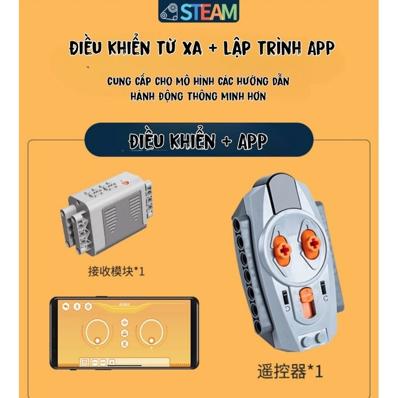 Bộ lắp ráp 9686 mở rộng 720 Chi tiết có thùng nhựa, động cơ, sách hướng dẫn màu, kho 200+ mô hình