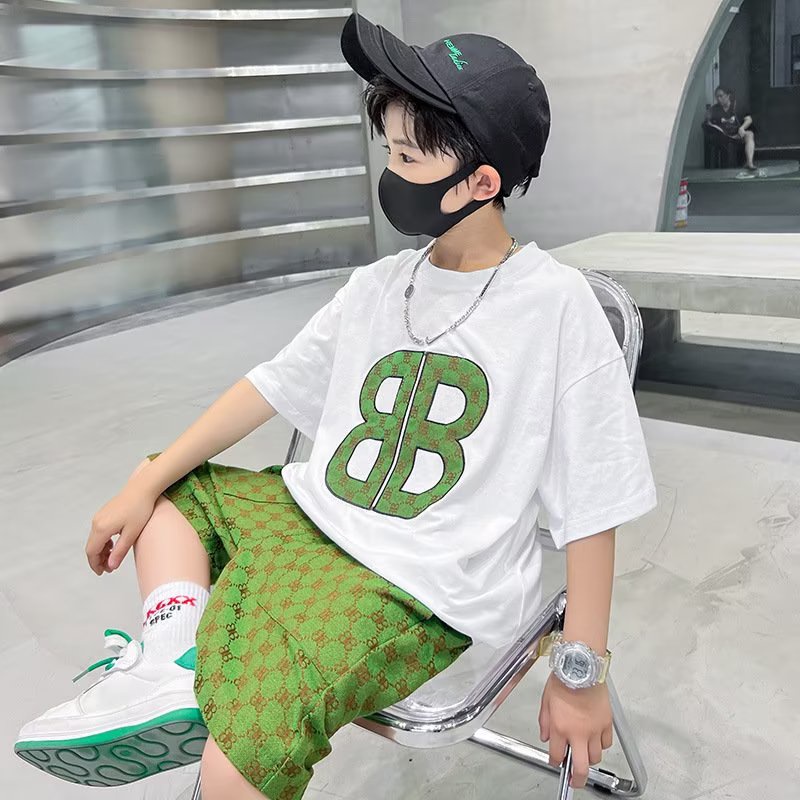 Áo Thun Mùa Hè Tay Cộc Dáng Rộng In Họa Tiết Hợp Thời Trang Cho Bé Trai