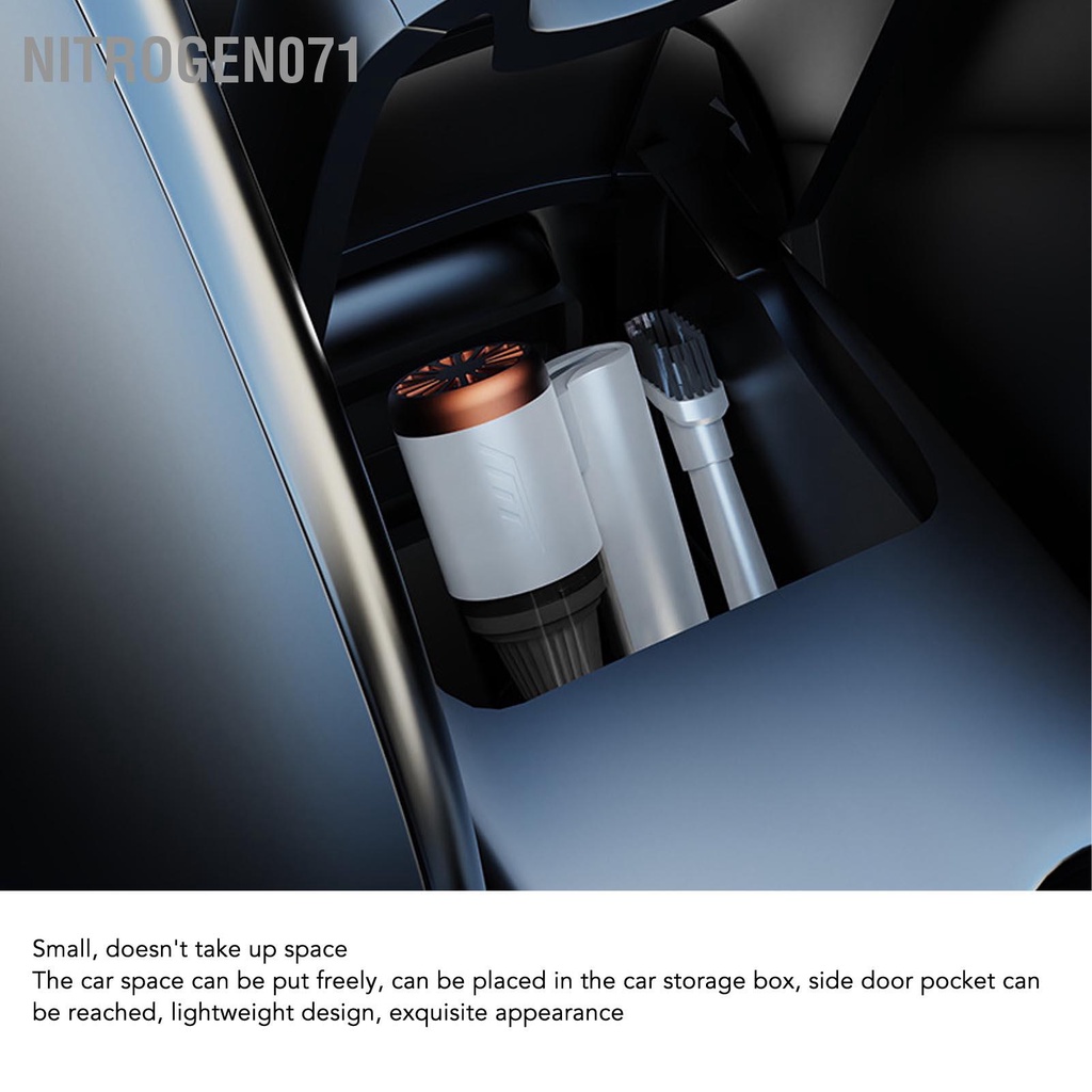 Nitrogen071 Máy Hút Bụi Ô Tô Cầm Tay Không Dây Sạc USB Mạnh Mẽ Mini Cho Gia Đình Xe Tính Văn Phòng Trắng