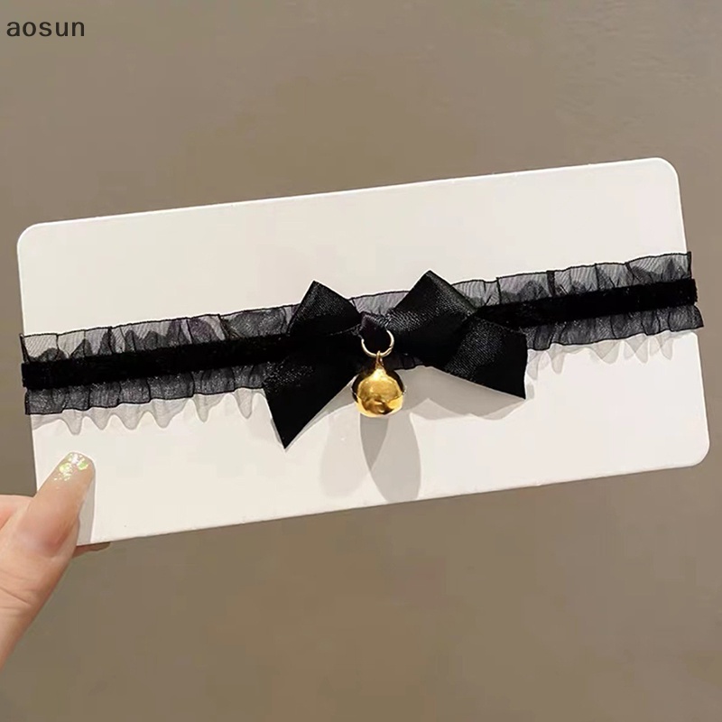 Aosun Băng Đô Tai Mèo Phối Ren Và Chuông Hóa Trang Cho Nữ