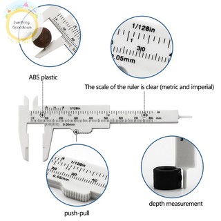 Everthinggooddown 1 Thước Cặp Bằng Nhựa Đo Lường 0-80mm
