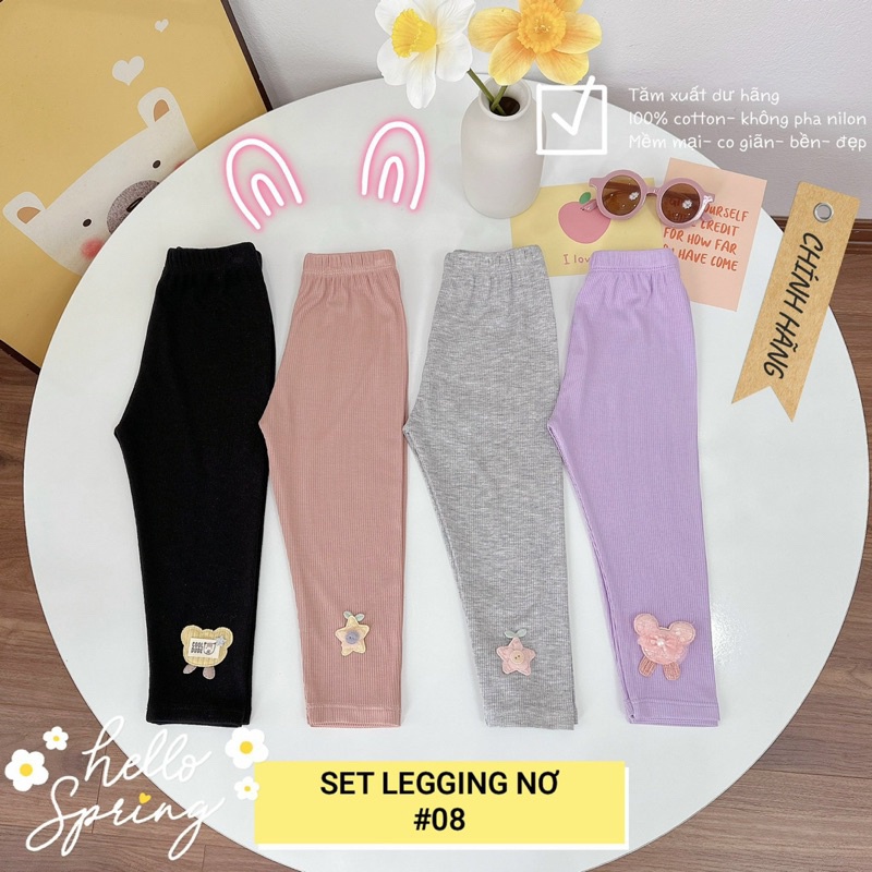 SET 4 QUẦN LEGGING TĂM DÀI HOẠ TIẾT CHO BÉ