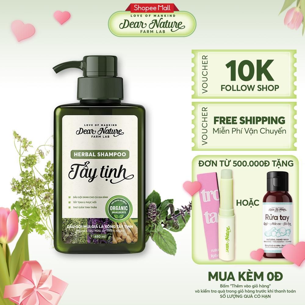 Dầu gội thảo dược phục hồi organic Dear Nature Khỏe Tự Nhiên tinh chất hương nhu bồ kết sạch gàu mượt tóc