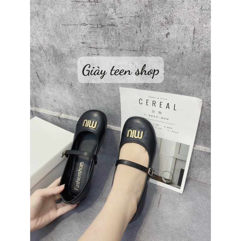 Giày Nữ Lolita Miu Da Mềm Xịn Đế 3 Phân