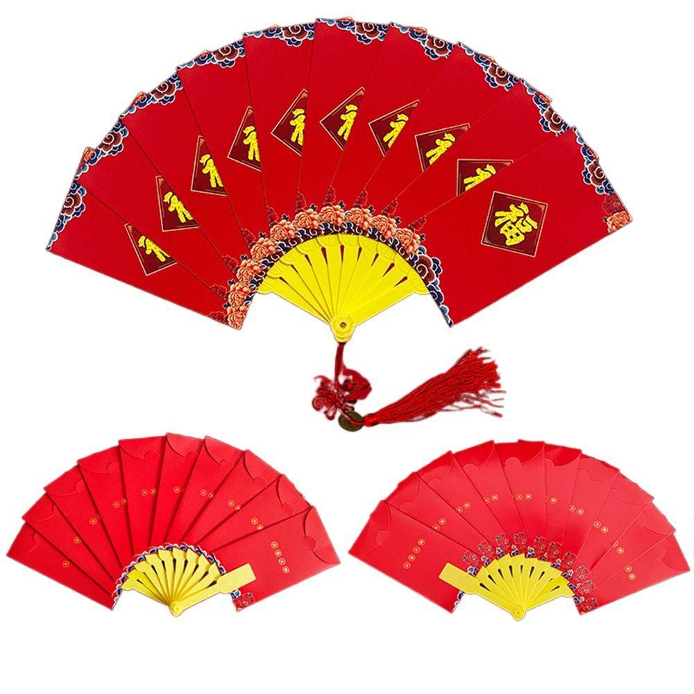 Phong Bao Lì Xì Năm Mới Hình Quạt May Mắn Sáng Tạo