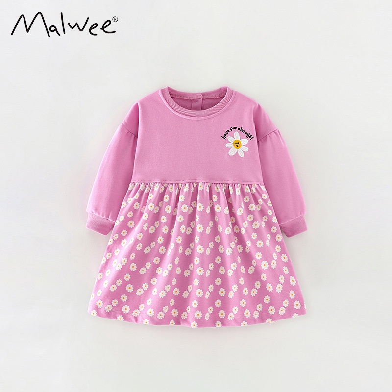 Đầm Cotton Ngắn Tay Họa Tiết Hoạt Hình Xinh Xắn Dành Cho Bé Gái