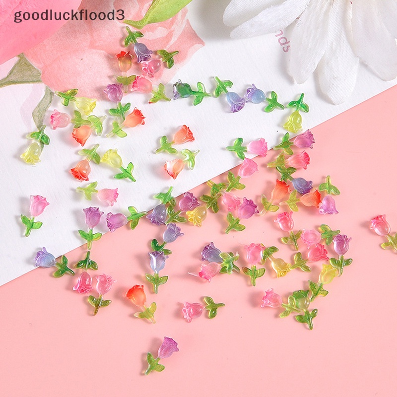 Bộ 10 Bông Hoa tulip Dạ Quang mini Bằng Nhựa resin