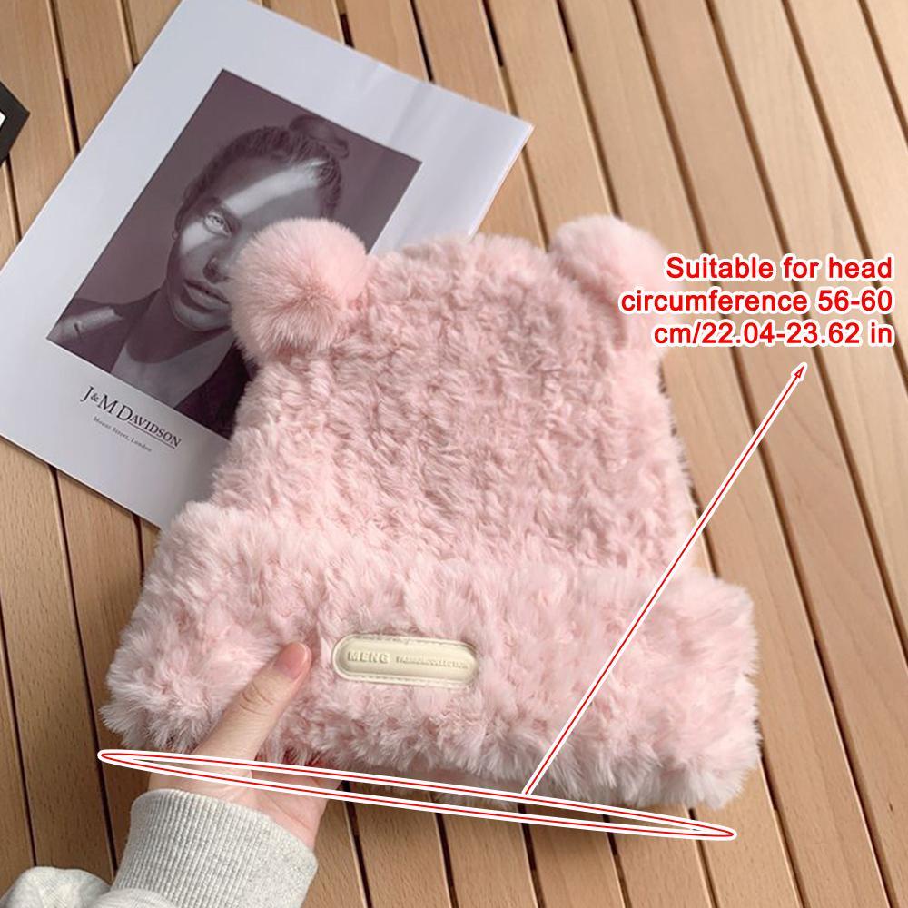 Mũ bucket Lông Giả Tai Gấu Dễ Thương Cho Nữ j2f1