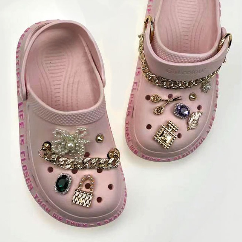 CROCS Thời Trang Phụ Kiện Trang Trí Túi Xách / Giày Dép Hình Hoa Đính