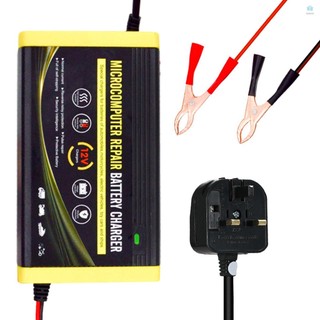 Compact Car Battery Charger - 12V 6A Intelligent Repair Charger for Motorcycles, Cars, and SUVs