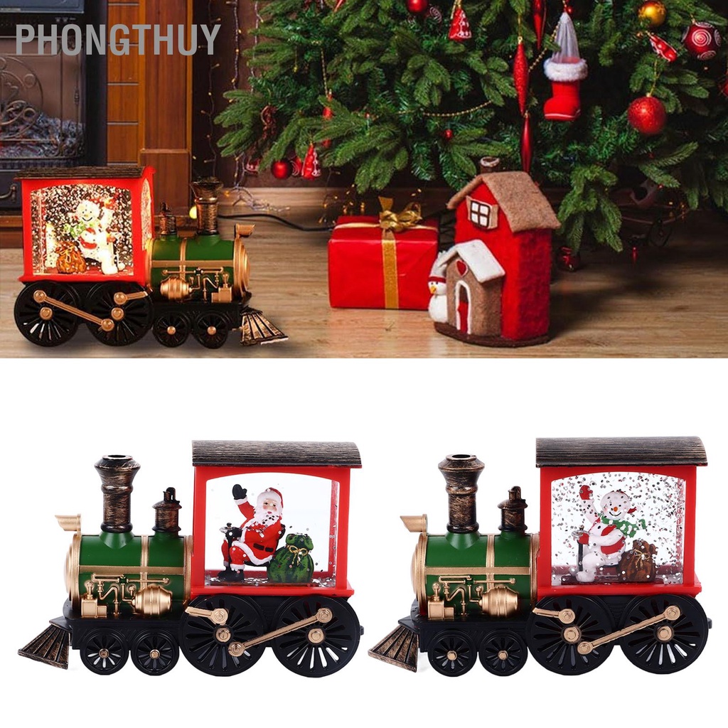 Tàu Lửa Noel Người Tuyết Trang trí Giáng sinh Đèn LED cổ điển cho Trung tâm mua sắm Bar