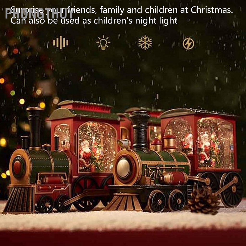 Tàu Lửa Noel Người Tuyết Trang trí Giáng sinh Đèn LED cổ điển cho Trung tâm mua sắm Bar