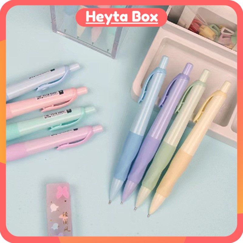 Bút Chì Bấm Kim Đệm Tay Ngòi 0.5mm 0.7mm Heytabox Màu Pastel Dễ Thương Tiện Dụng - BC6