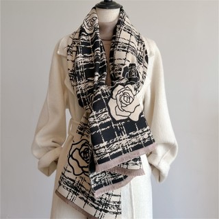 Khăn Choàng Cổ Hai Mặt Bằng Vải cashmere Dệt Kim Thời Trang Hàn Quốc Cổ Điển Đa Năng Dành Cho Bạn Nữ