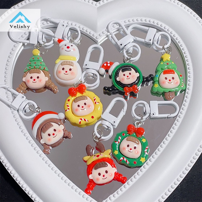 Velishy Móc Khóa Giáng Sinh Kiểu Dáng Hoạt Hình Dễ Thương