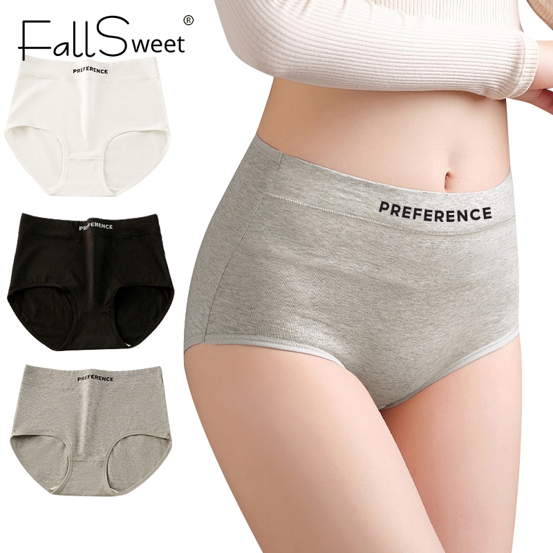 Fallsweet combo 3 Quần Lót cotton Mềm Mại Kháng Khuẩn Lưng Cao size m-xxl