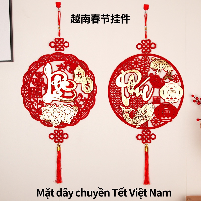 Phụ Kiện Treo Trang Trí Năm Mới 2024 cny Bằng Vải Nhung Không Dệt Phong Cách Trung Hoa