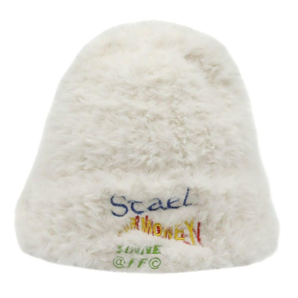 Mũ beanie Đính Hạt Nhân Tạo Thêu Chữ Dễ Thương Bảo Vệ Tai Thời Trang Mùa Đông
