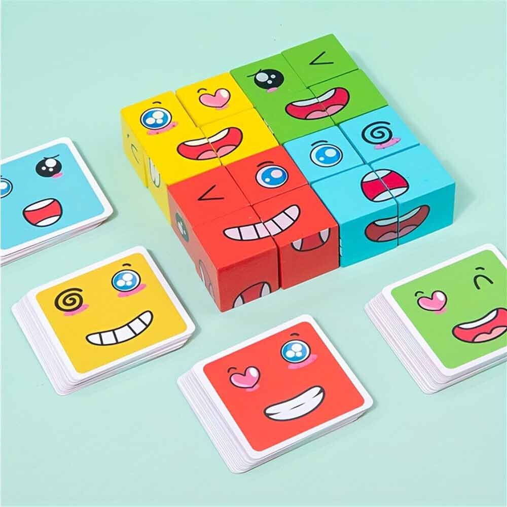 BabeRock face changing Rubik's cube expression building block parent-child chessboard game puzzle toy building block learning