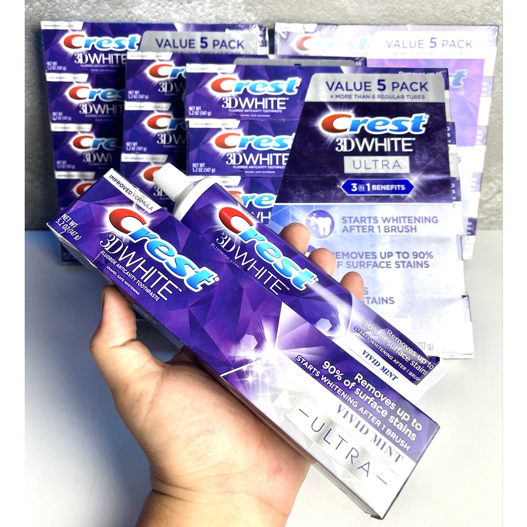 Kem Đánh Răng Crest 3D White Trắng Răng Ngừa Sâu Răng Hơi Thở Thơm Mát