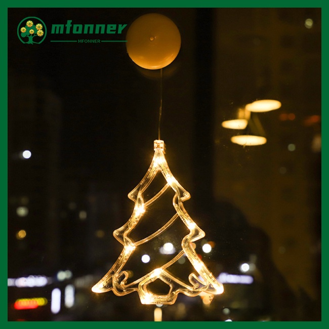 Fonner Đèn led Treo Trang Trí Giáng Sinh Chống Thấm Nước Tiết Kiệm Năng Lượng Hình Ông Già Noel Và Cây Thông Noel