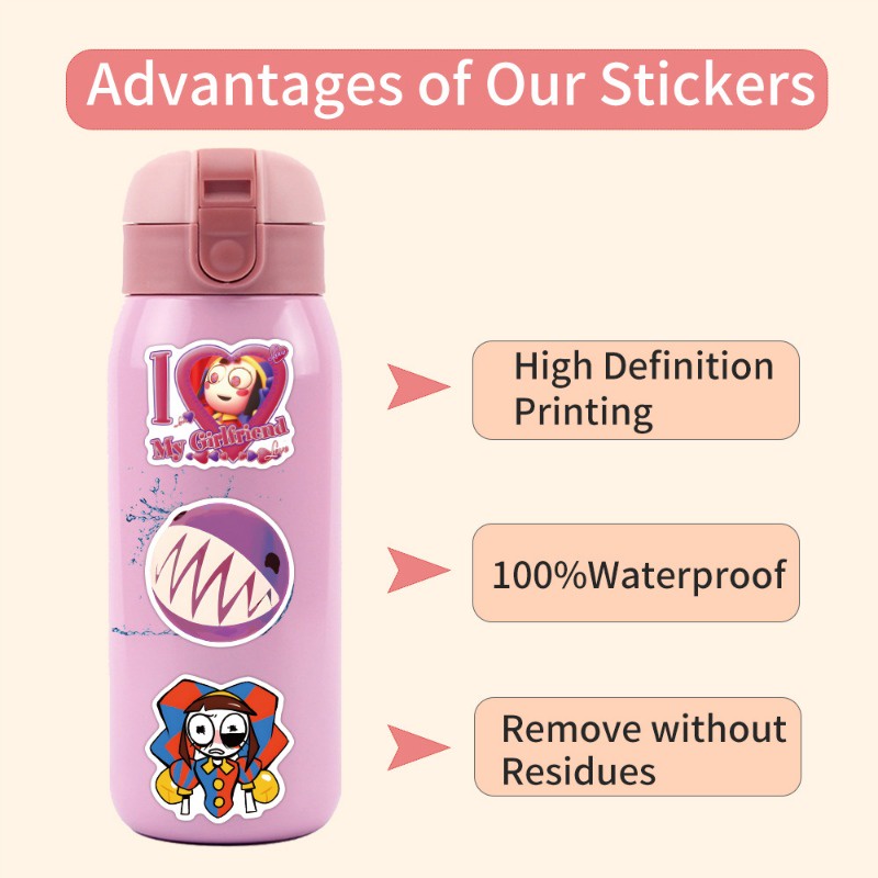 Z & m❀ Miếng Dán Xiếc Kỹ Thuật Số Tuyệt Vời ❀ Bộ 50 Miếng Dán Chống Thấm Nước Độc Đáo