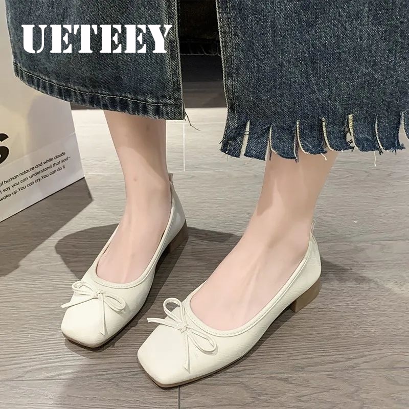 UETEEY  giày búp bê Mary Jane Lolita Đế da mềm đế êm thời trang Nhẹ nhàng Tự tin Siêu nhẹ Thanh lịch Đế chống sốc FLF23C03TC 49Z231207