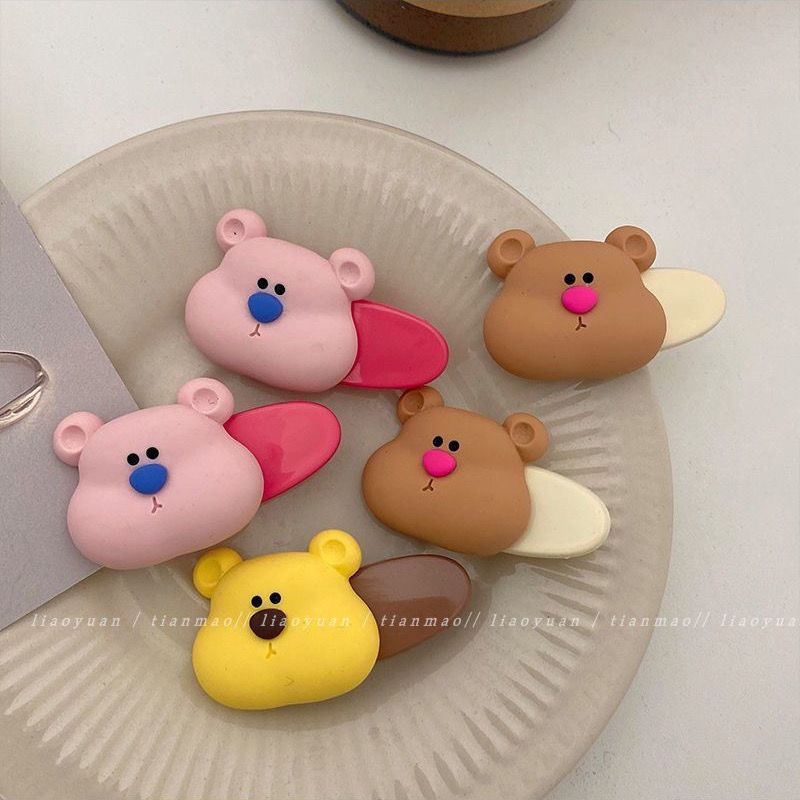 Kẹp Tóc Màu Sắc Ngọt Ngào Hình Chú Gấu Dễ Thương Cho Nữ