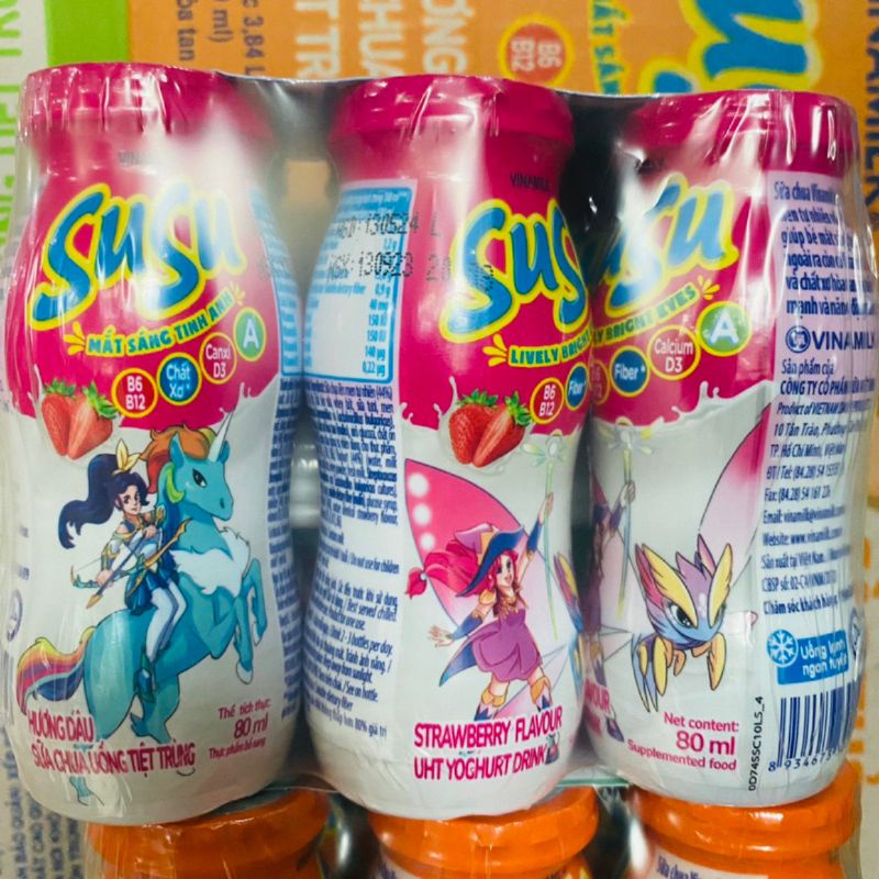 Vỉ 6 Lọ  Susu Cam,Dâu,sô 80ml