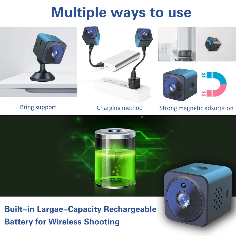 Camera Không Dây mini as02 hd Hai Chiều Tự Động Nhìn Ban Đêm Mới 2024