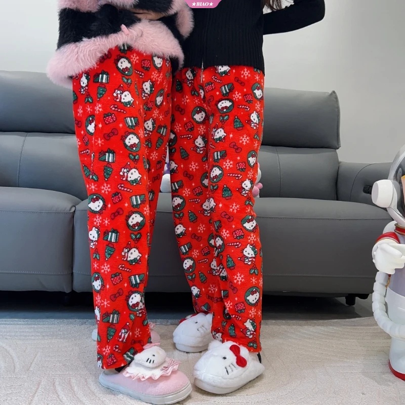Sanrio Quần Ngủ Giữ Ấm Họa Tiết hello kitty Dễ Thương Cho Nữ