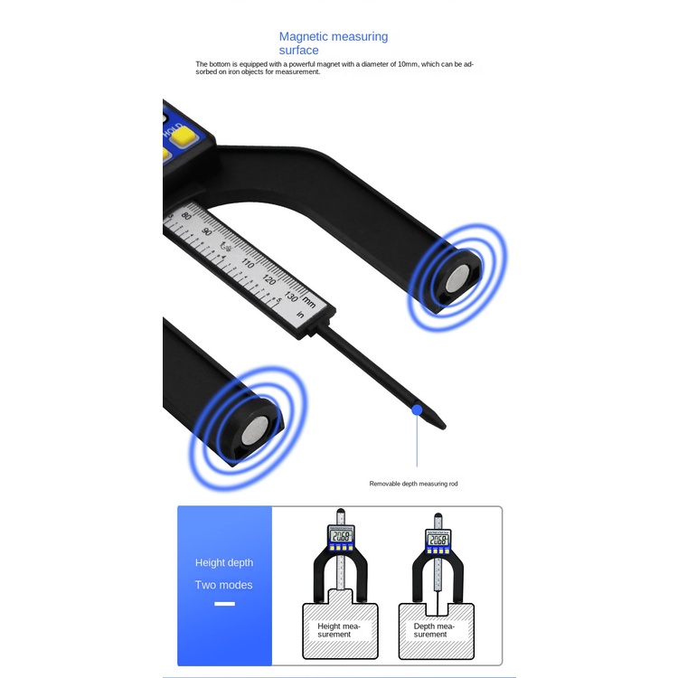 Thước Đo Chiều Cao 2 Trong 1 Màn Hình Kỹ Thuật Số 0-80mm