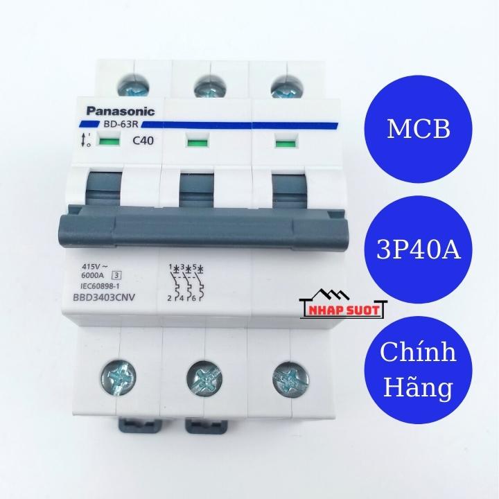 Aptomat MCB Át Cài 3 Pha Panasonic Cầu Dao Tự Động MCB 3P3E 32A 40A 50A 63A