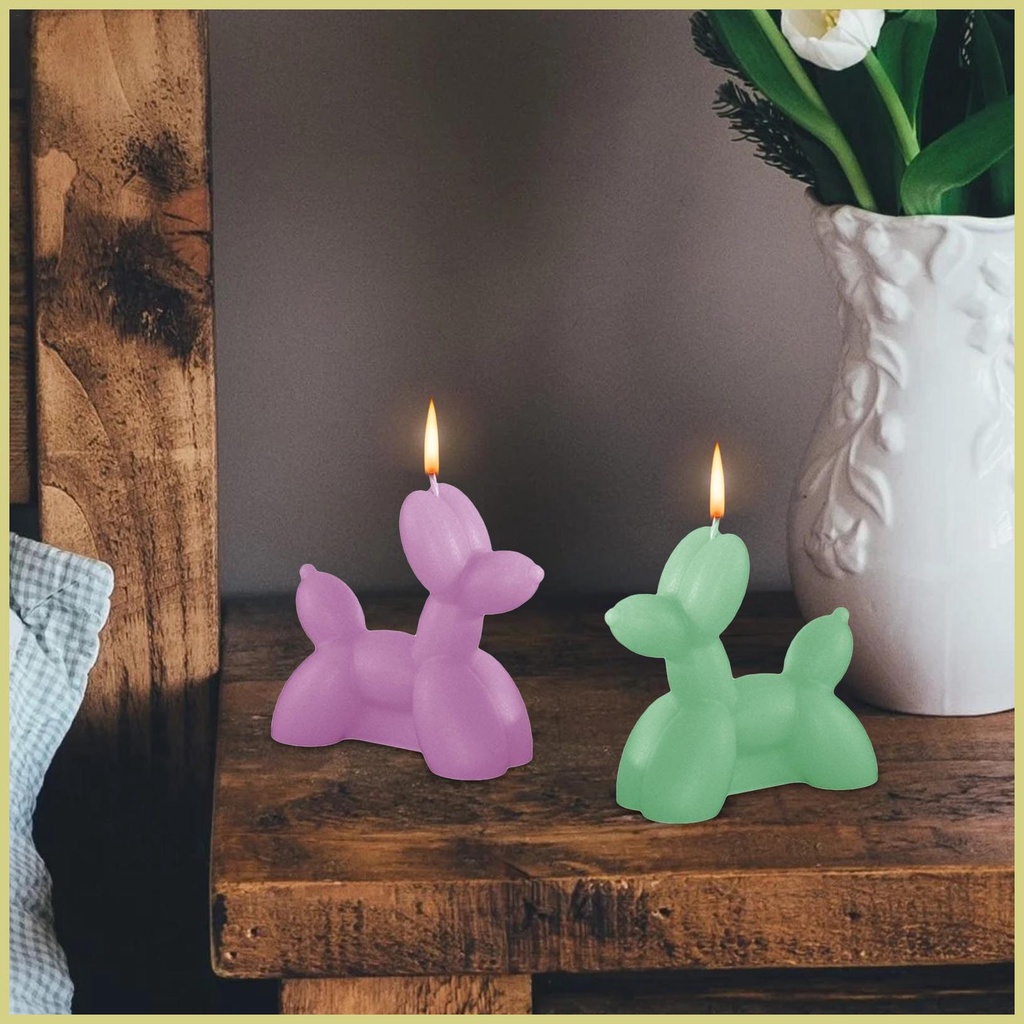 Khuôn silicone Làm Nến Thủ Công Hình Chú Chó Và Bong Bóng 3d