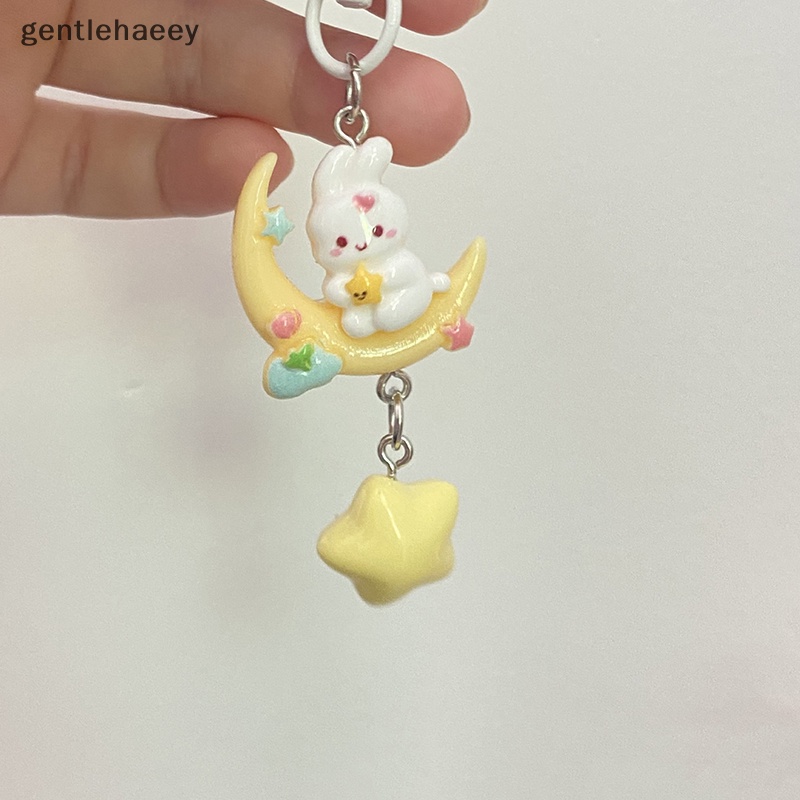 Gent Móc Khóa Thỏ Mặt Trăng Màu Vàng Kim Thời Trang Ngọt Ngào Dễ Thương Dành Cho Bạn Nữ / Túi Xách / Xe Hơi en