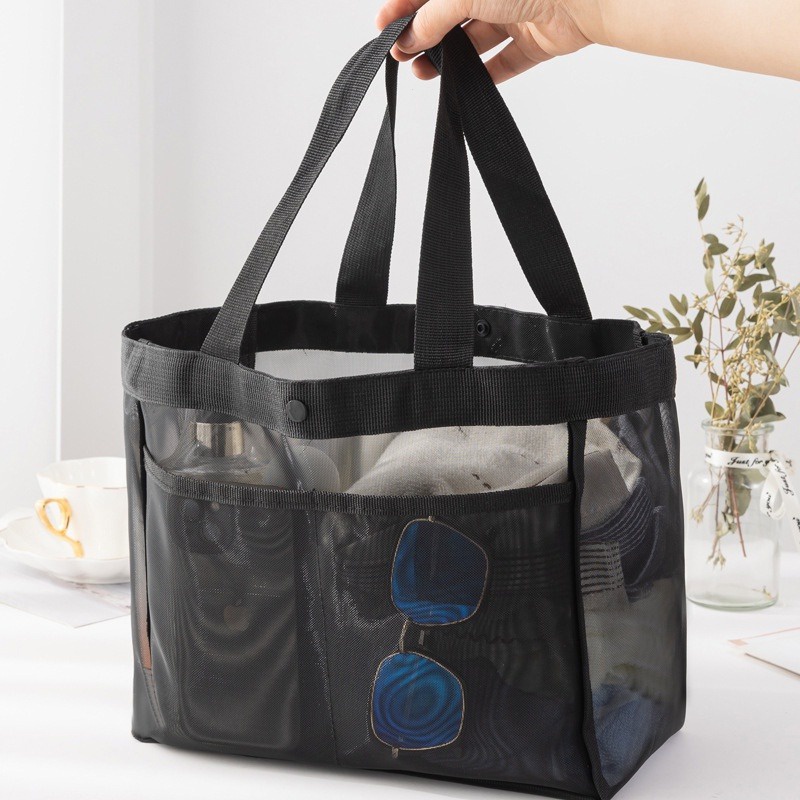 Túi xách tay mẹ túi mẹ và bé túi lưới đa chức năng túi đi biển trong suốt túi mua sắm dung tích lớn túi tổ chức mỹ phẩm túi rửa