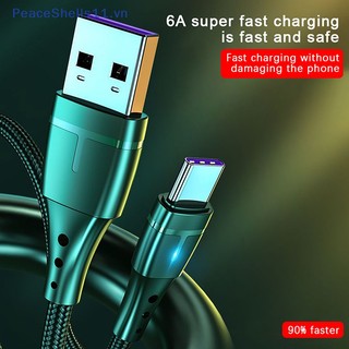 Dây cáp sạc nhanh usb loại c 0.3 / 1 / 2m 120w 6a cho điện thoại di động