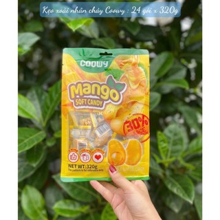 Sale: kẹo dẻo xoài nhân chua lột vỏ coowy gói 320gr