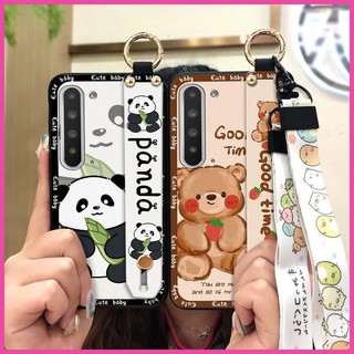 Back Cover Dirt-resistant Phone Case For Sharp Aquos R5G protective Cute Wristband Cartoon Shockproof Lanyard Silicone