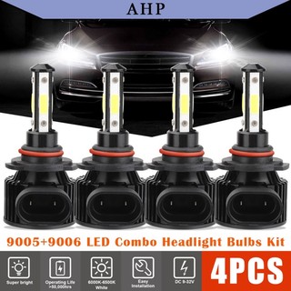 Set 4 bóng đèn pha 9005 + 9006 led 6500k ánh sáng trắng siêu sáng dành cho ô tô