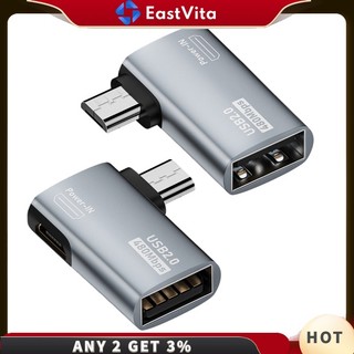 Cáp otg chuyển đổi góc trái 4k 90 độ chuyển đổi micro usb sang usb sang usb otg cho tv / tablet / fire tv stick 4k